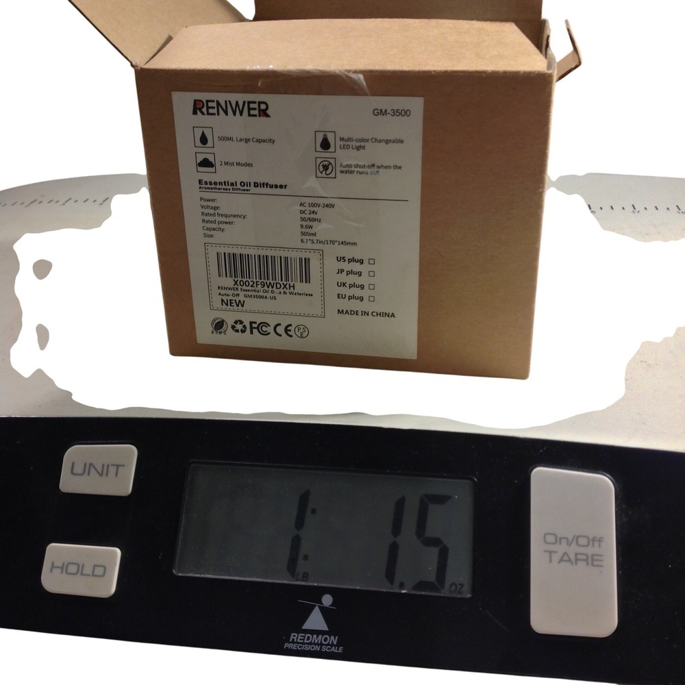 Renwer GM-3500 Essential Oil Diffuser 500mL Wood‎ Grain LED Humidifier New